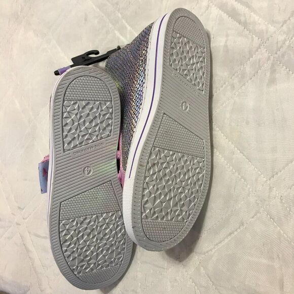 JoJo Siwa‎ High Top Sneakers Shoes Size 4 Sparkle Iridescent nwt - Picture 8 of 8